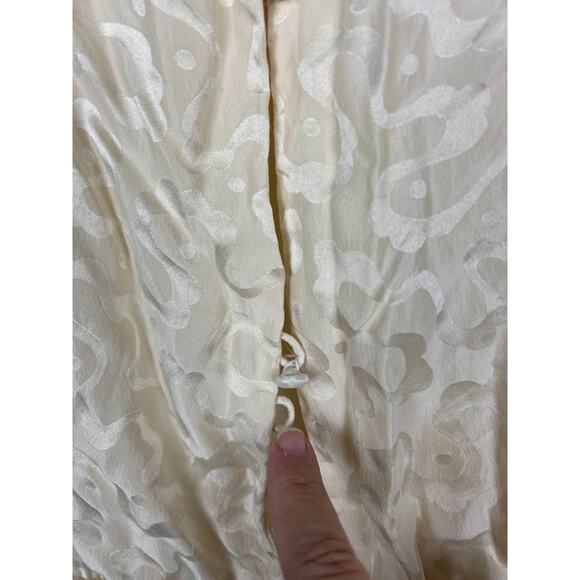 A.J. Bari Silk Cream Brocade Gold Sequin Formal Evening Dress Size 12 - Picture 8 of 11